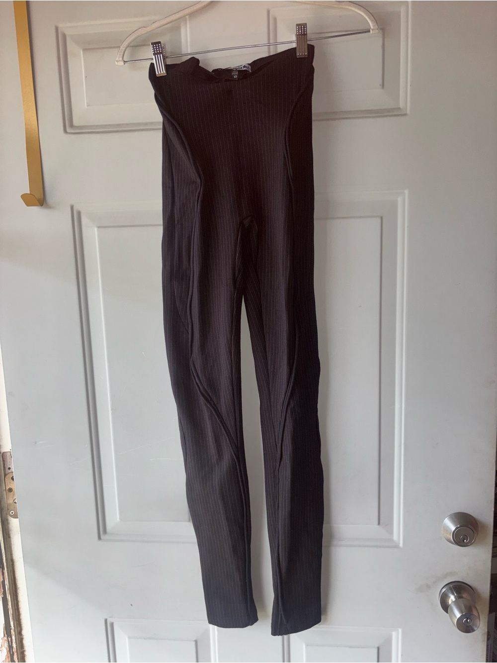 Ottolinger black pinstripe padded hip leggings size XS